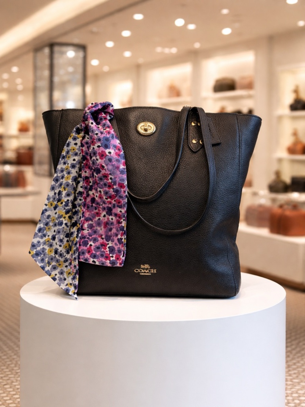 Coach Town Tote Midnight Navy
Shoulder Bag
Coach Silk Floral Scarf Tie